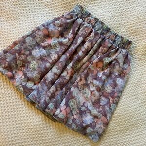 American Apparel Floral Chiffon Skirt
